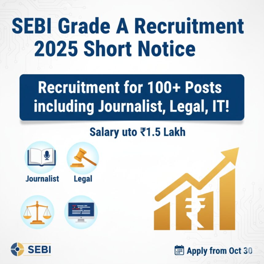 SEBI Grade A Recruitment 2025 Short Notice