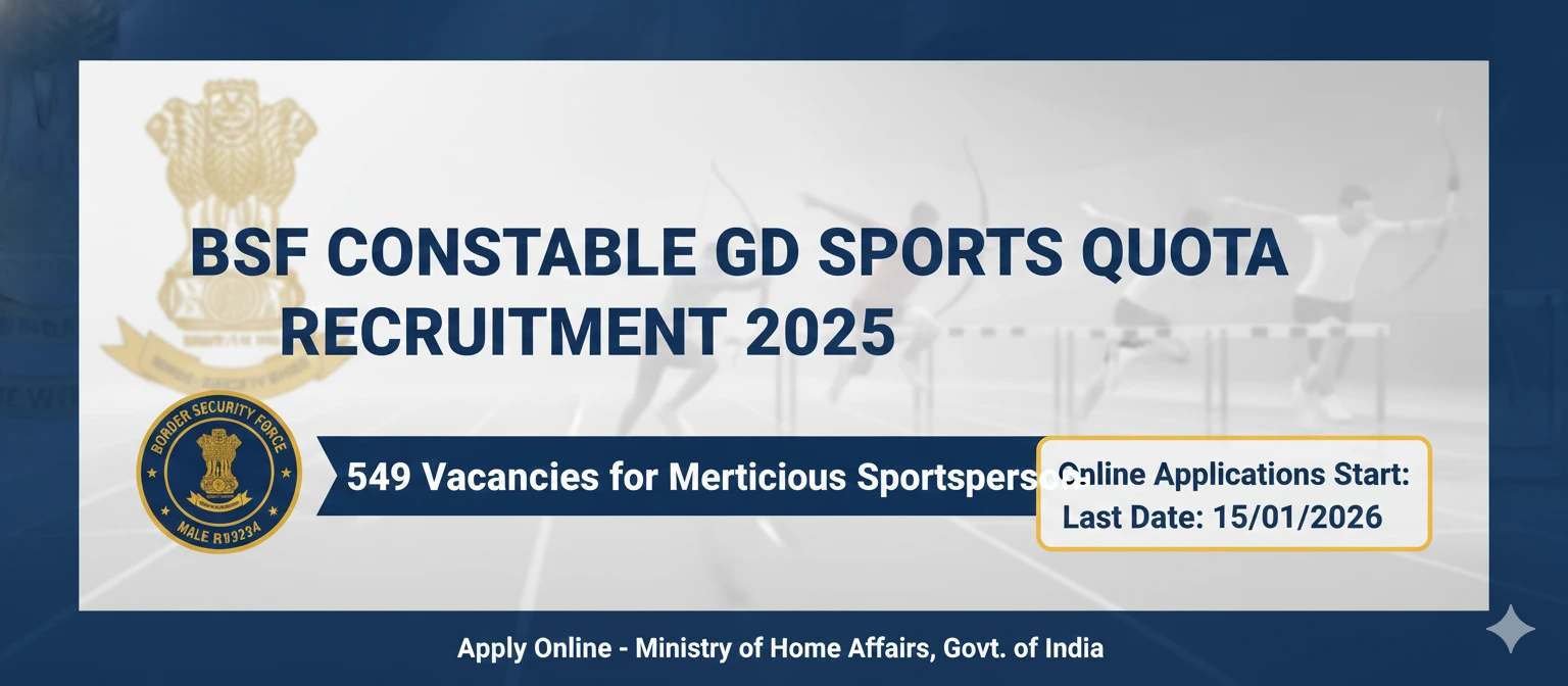BSF Constable GD Sports Quota Recruitment 2026
