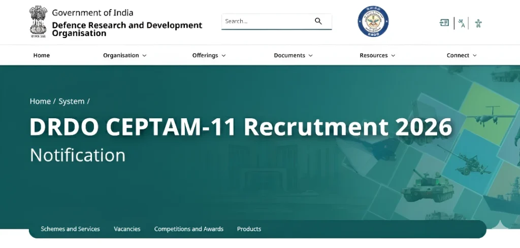 DRDO CEPTAM-11 Recruitment 2026 Notification 