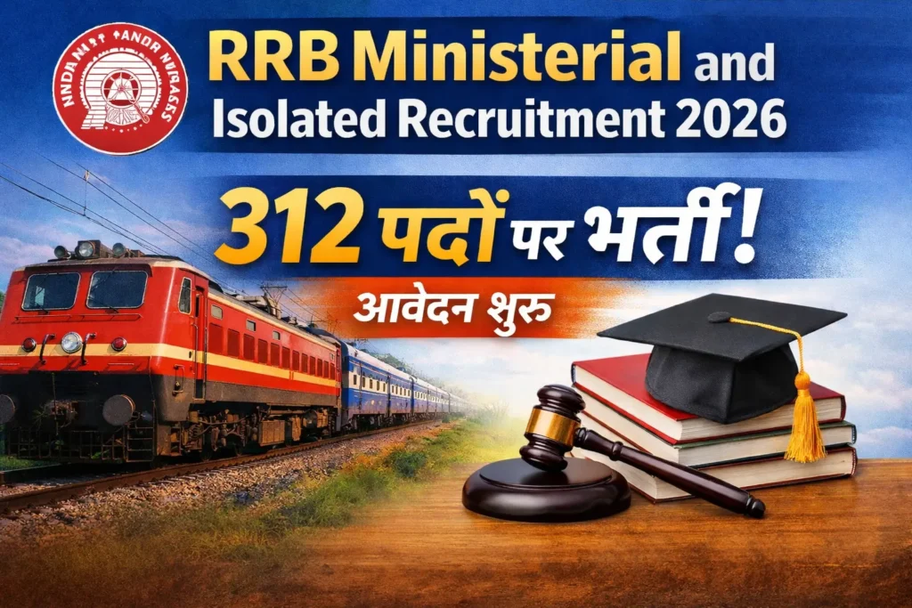 RRB Ministerial and Isolated Recruitment 2026 312 पदों पर भर्ती