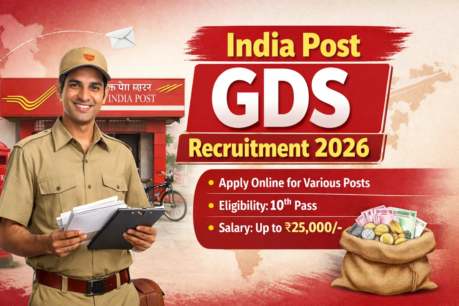 India Post GDS Recruitment 2026: भारतीय डाक विभाग में हजारों पदों पर निकली भर्ती, जानें योग्यता और आवेदन प्रक्रिया