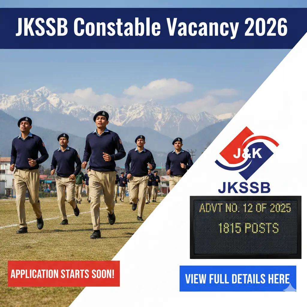 JKSSB Constable Vacancy 2026 Notification: पद, आयु सीमा, सैलरी और चयन प्रक्रिया