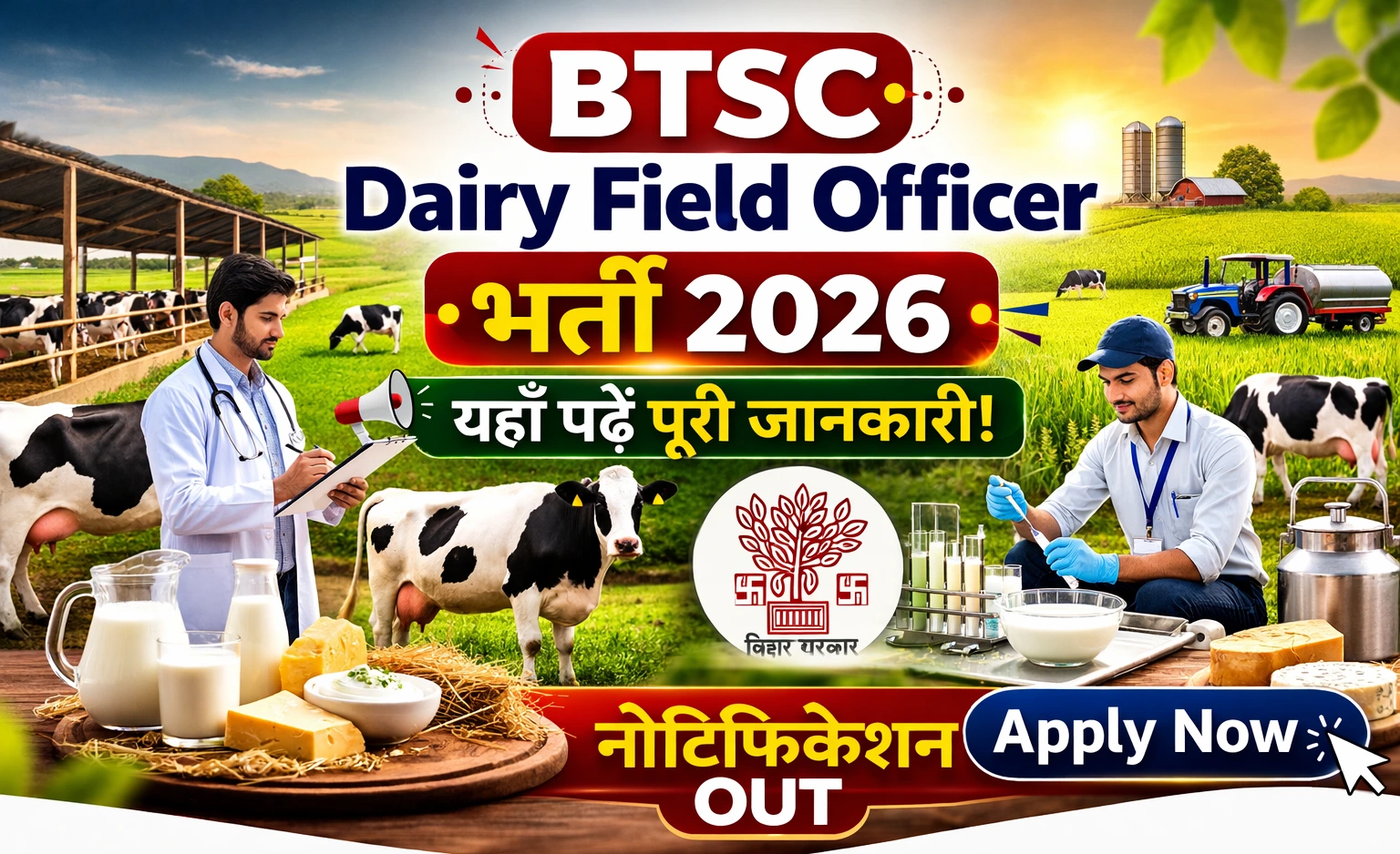 BTSC Dairy Field Officer Recruitment 2026: यहाँ पढ़ें पूरी जानकारी