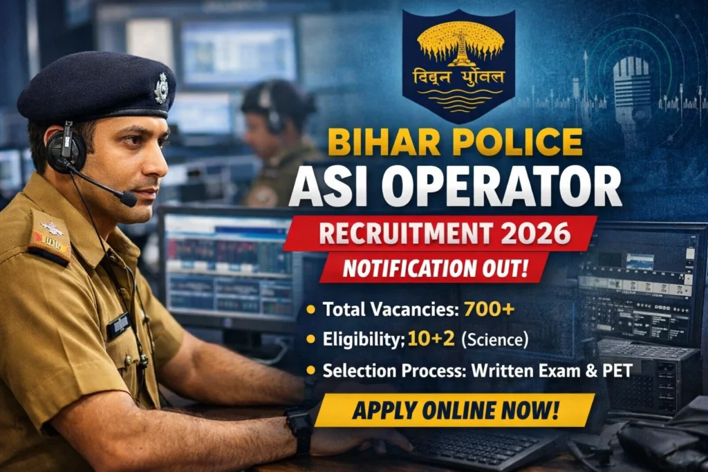 Bihar Police ASI Operator Recruitment 2026 Notification