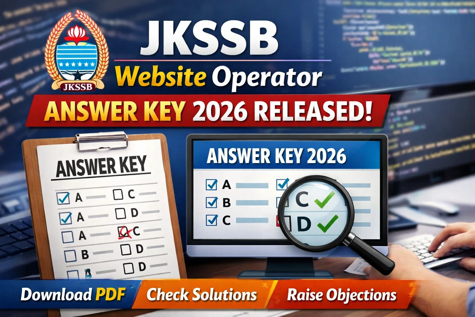 JKSSB Website Operator Answer Key 2026 जारी: यहाँ से डाउनलोड करें और ऑब्जेक्शन दर्ज करें