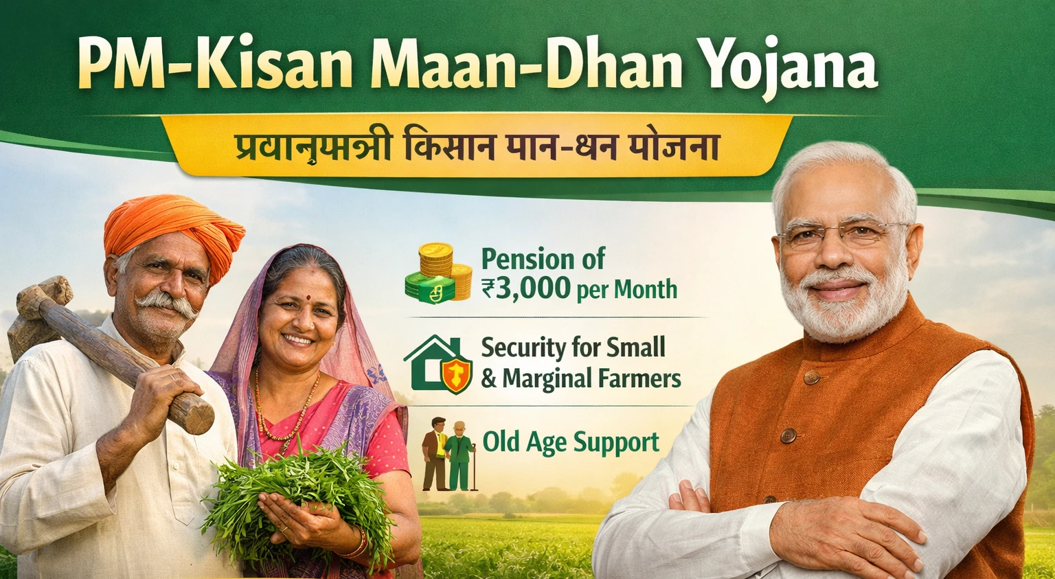 PM Kisan Maan-Dhan Yojana: किसानों को मिलेगी ₹3000 मासिक पेंशन, जानें पात्रता और आवेदन प्रक्रिया