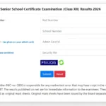 CBSE Class 12th Result 2026