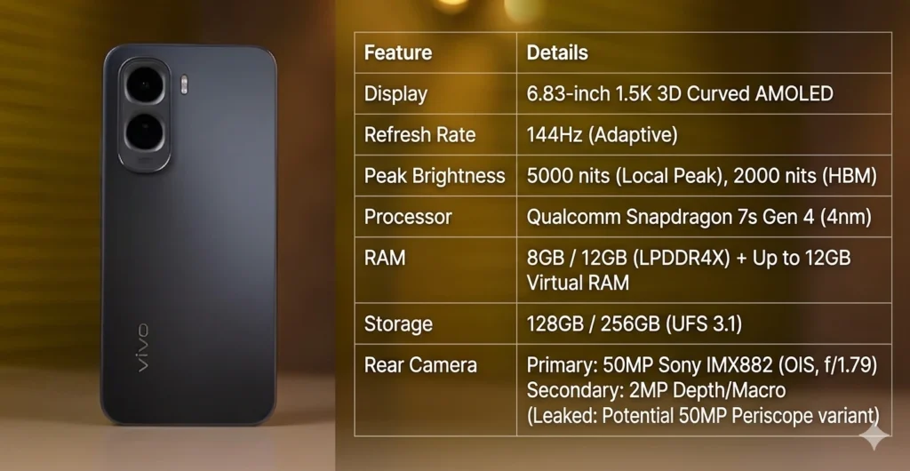 Vivo T5 Pro 5G Specifications