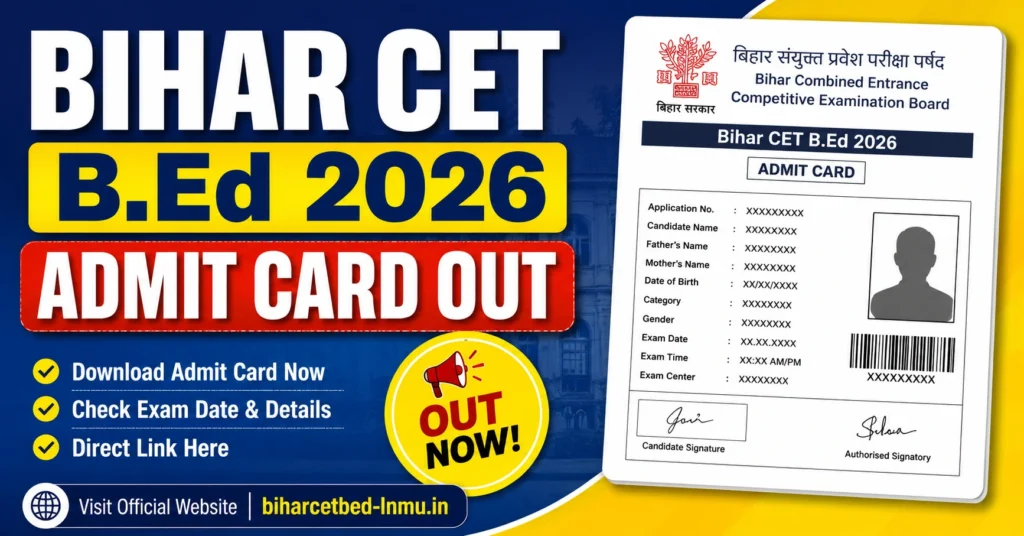 Bihar CET B.Ed Admit Card 2026