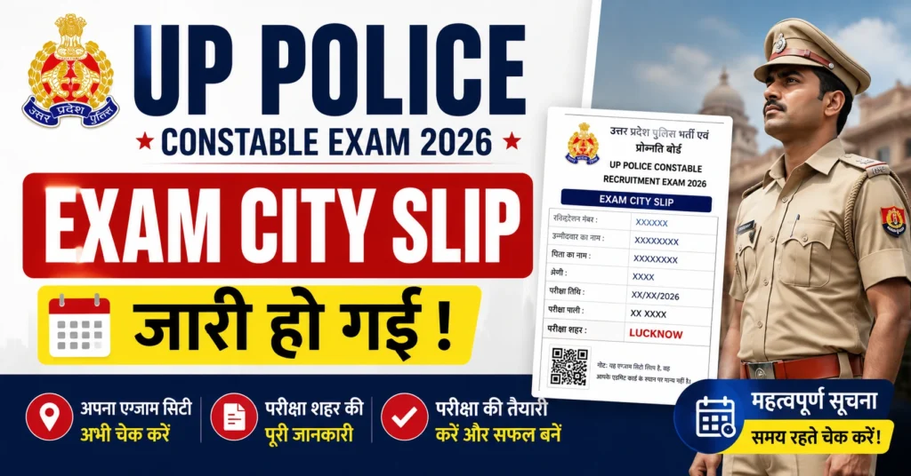 UP Police Constable Exam City Slip 2026